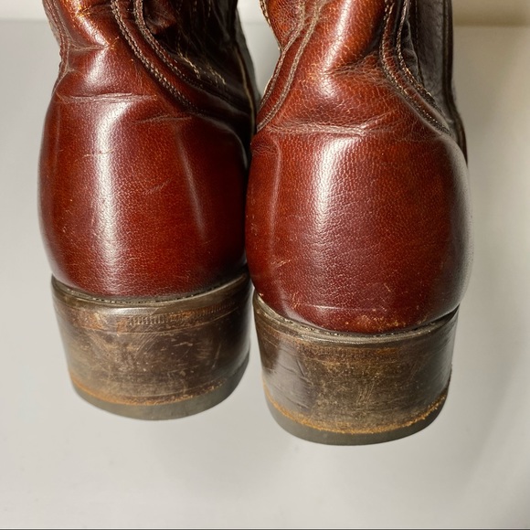 VINTAGE Johnston & Murphy Stovepipe Leather Cowboy Western Work Boots 8.5 Wide - Picture 8 of 9